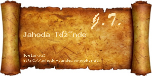 Jahoda Tünde névjegykártya